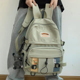 Trizchlor Korean 2000S Waterproof Women Backpack Harajuku Vintage Zip Up Large Capacity Y2K Schoolbag For Teenage Girl Female Travel Bags