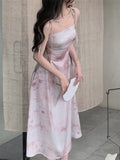 Trizchlor Midi Dress Women Elegant Summer 2023 New Sleeveless High Waist Hollow Out Sundress And Tops Design Lady Sling Dresses Sets