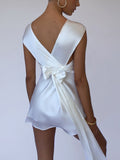 Graduation Party Dress Hollow Out Bandage Women Dress White Asymmetrical High Waist Mini Dress Women Spring Skinny Fashion Streetwear 2023