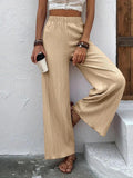 Trizchlor  2023 Autumn New Fall Outfits Women's Long Pants Black Pleated Elastic Waist Looes Wide-Leg Pants Female New Casual Trendy Elegant Ladies Clothes