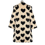 Trizchlor Winter Women Warm Faux Fur Coat Love Pattern Women Long Coat Turn Down Collar Women Warm Plush Coat Classic Coat Loose
