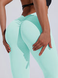 Solid Color Butt Lifting Sports Leggings For Women,High Waist Workout Sport Exercise Yoga Pants,Women's Activewear