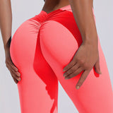 Solid Color Butt Lifting Sports Leggings For Women,High Waist Workout Sport Exercise Yoga Pants,Women's Activewear