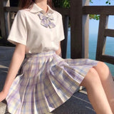 JK Skirts Women 2022 Summer High Waist Skirts Korean Style Pleated Skirts for Girls Cute Sweet Ladies Plaid Mini Skirt Women New