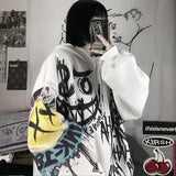 Trizchlor Gothic Japan Cartoon Hip Hop Hoodie Sweatshirt Oversize Women Spring Autumn Funny Punk Hoodies Tops Females Clothes Hoodie Girl